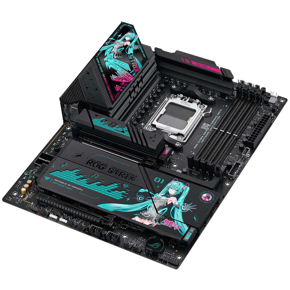 Материнская плата ASUS ROG STRIX X870E-H GAMING MIKU AM5 ATX 4xDDR5 2xPCIEx16 4xM.2 3xUSB-C HDMI 5GLAN Wi-Fi 7