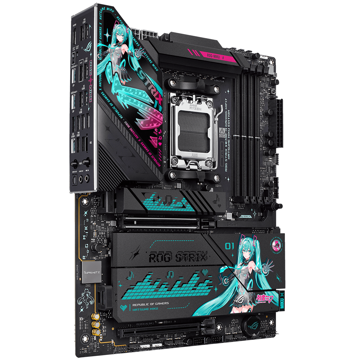 Материнская плата ASUS ROG STRIX X870E-H GAMING MIKU AM5 ATX 4xDDR5 2xPCIEx16 4xM.2 3xUSB-C HDMI 5GLAN Wi-Fi 7