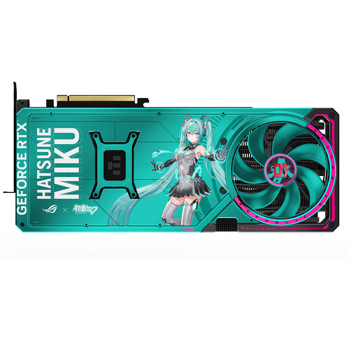 Видеокарта ASUS RTX5080 ROG ASTRAL HATSUNE MIKU EDITION WHITE OC 16GB GDDR7 256bit 3xDP 2xHDMI 4FAN RTL (ROG-ASTRAL-RTX5080-O16G-MIKU-W)