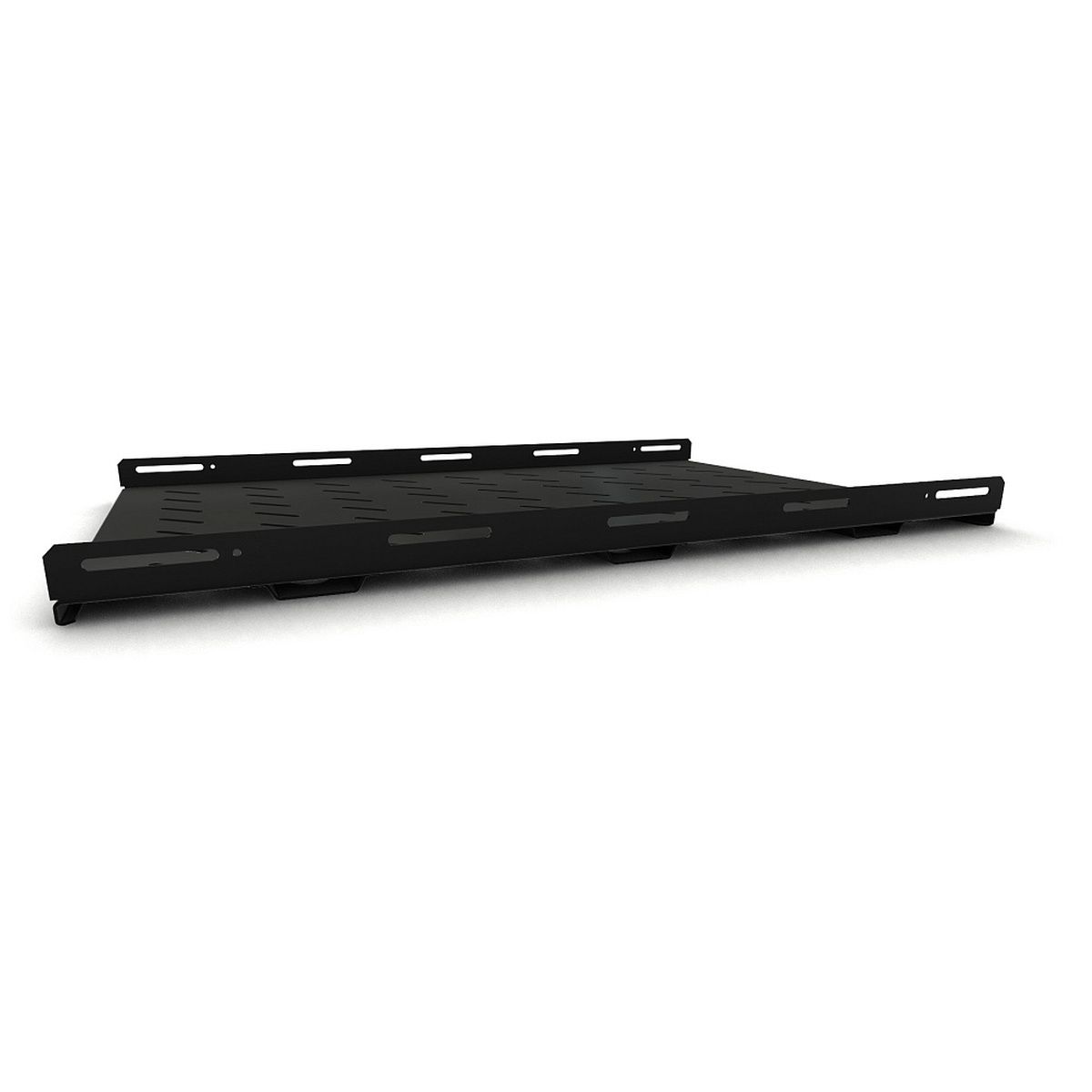 Полка Hyperline TSH3M-650-RAL9004 Полка стационарная усиленная, глубина 650 мм, с боковым креплением, нагрузка до 50 кг, для шкафов серии TTB, TTR, TTBR, 485х650мм (ШхГ), цвет черный (RAL9004)