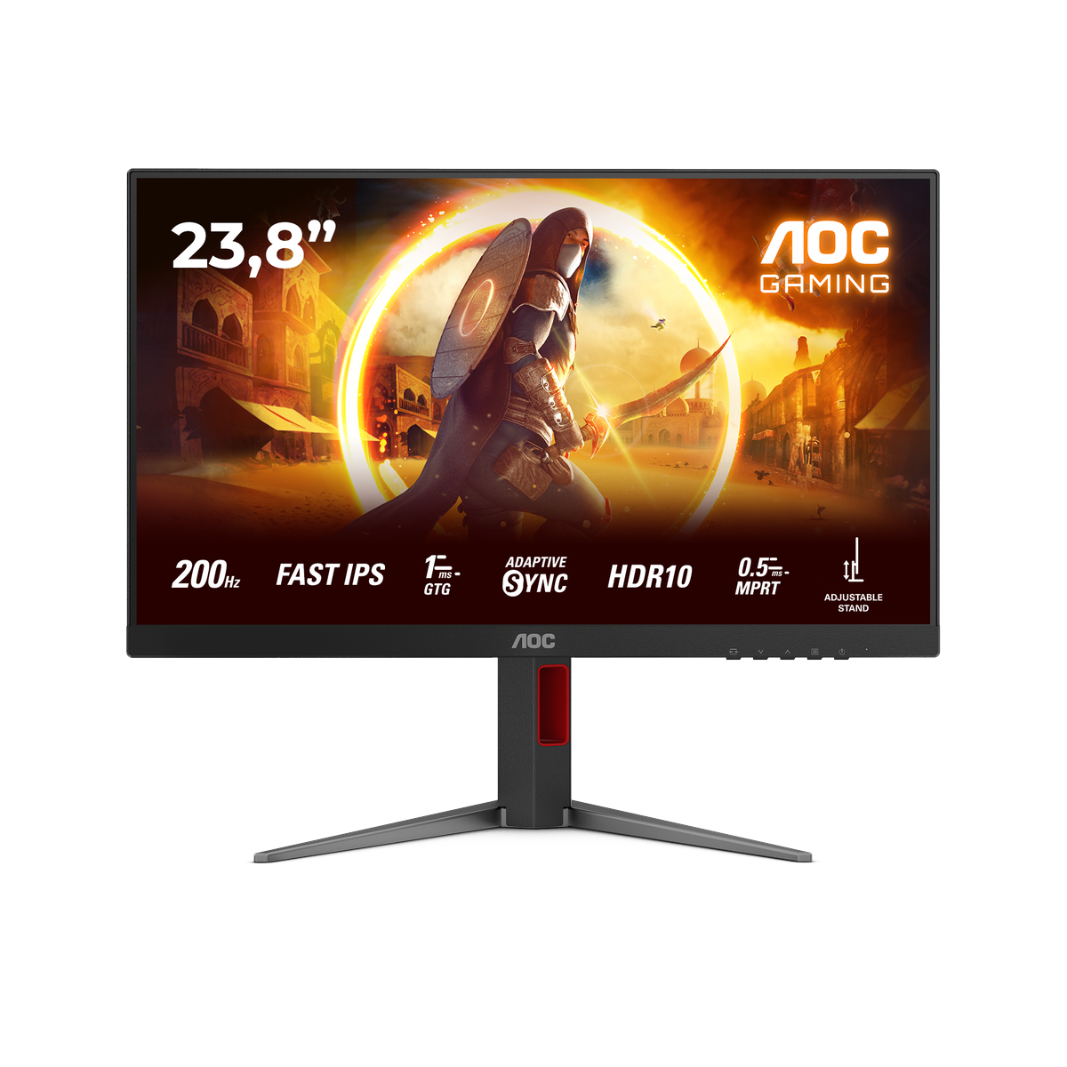 Монитор 23.8' AOC 24G4HA IPS 1920x1080, 200 Гц, 0.5 мс, 16:9, 300 кд/м², 2xHDMI 2.0, DP 1.4, 3.5 Jack, динамики (2x2 Вт), HDR10, G-Sync, черный, фото2