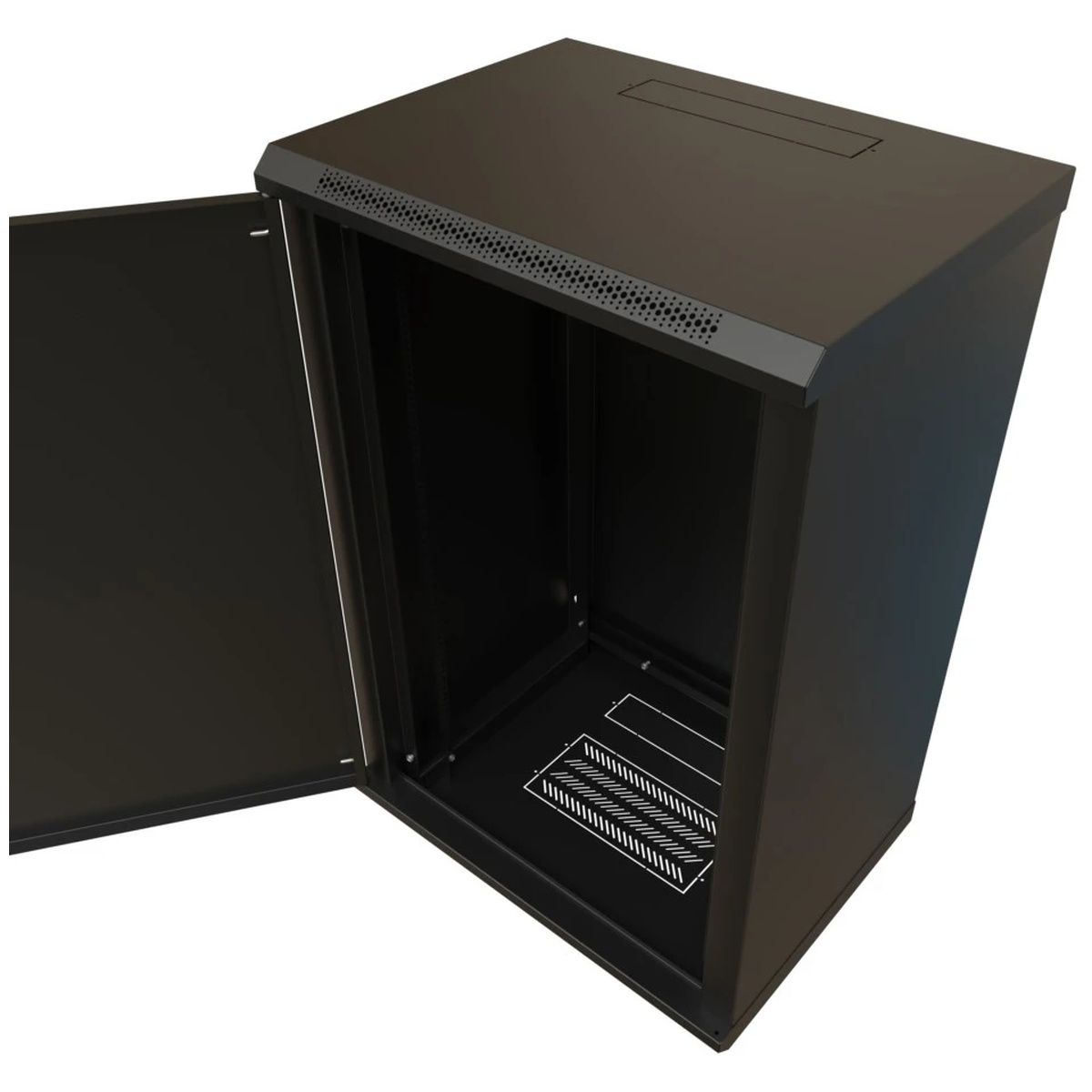 Шкаф Hyperline WRline WR-TW-1845-SR-RAL9004 настенный 19-дюймовый (19"), 18U, 908x600х450мм, цельнометаллическая дверь с замком, цвет черный (RAL9004) (разобранный)