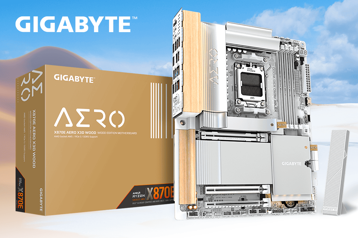 GIGABYTE X870E AERO X3D WOOD — эстетика конструкционных решений